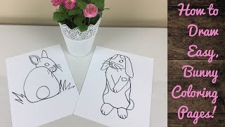 Bunny Coloring Pages Tutorial - By Artist, Andrea Kirk | The Art Chik