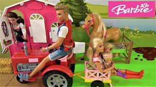 Barbie Busy Vet Clinic and Princess Bell Farm Story with Barbie and Ken Helping Sick Pets, Puppies