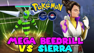 SHINY MEGA BEEDRILL vs SIERRA in Pokemon Go Team Go Rocket Leader