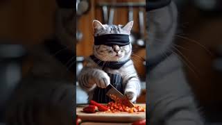 Cooking Cat 🐱🥘#shortvideo #funnyshorts #youtubeshorts #catshorts #cooking