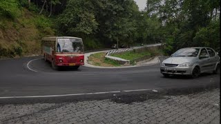 മലയിറങ്ങി വരുന്ന കൊമ്പൻ | KSRTC Bus at Ranikkallu Hairpin Bend | Neriamangalam