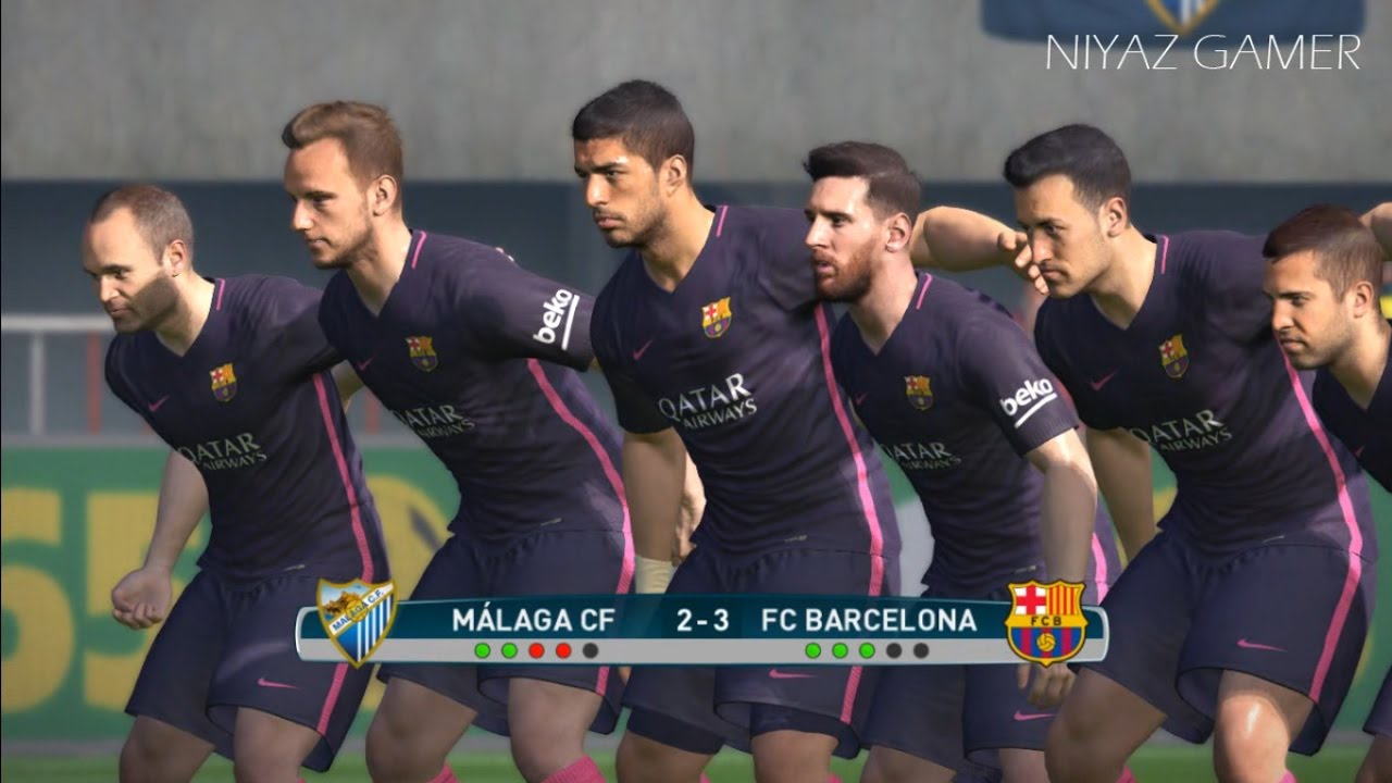 Malaga Vs Barcelona | Penalty Shootout | PES 2017 Gameplay - YouTube