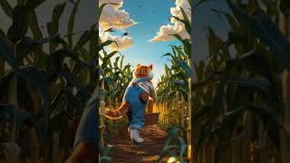 🐱 Hardworking Cat Collects Corns on the Farm 🌽 | Funny \u0026 Adorable Farm Cat Moments 😹✨