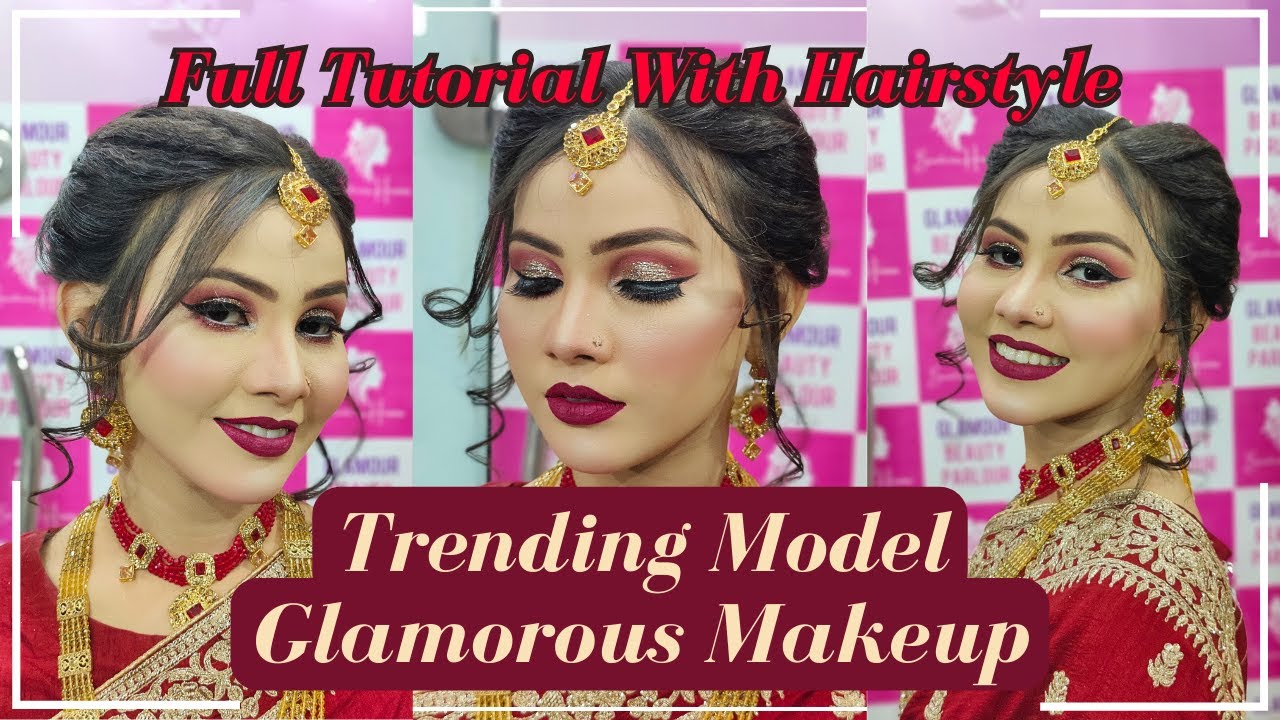 Trending Model Glamorous Makeup With Hairstyle Full Tutorial