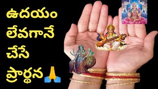 ఉదయం లేవగానే చేసే ప్రార్థన, ఉదయం నిద్ర లేవగానే ఈ శ్లోకాన్ని జపిస్తే సంపద జ్ఞానం శక్తి లభిస్తాయి