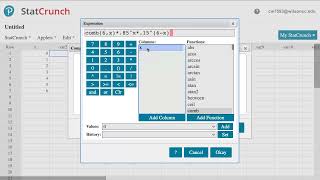 MAT 152 6.2.29 Use StatCrunch to construct and graph a binomial probability distribution