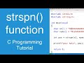 strspn() function | C Programming Tutorial