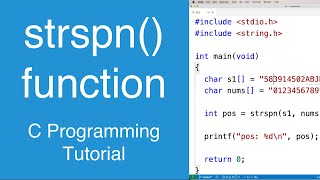 strspn() function | C Programming Tutorial