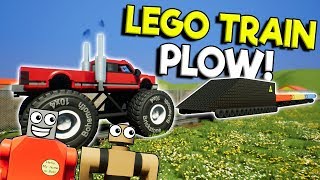 Lego City Train Plow DESTROYS Lego Skyscraper! -  Brick Rigs Gameplay - Lego City Destruction