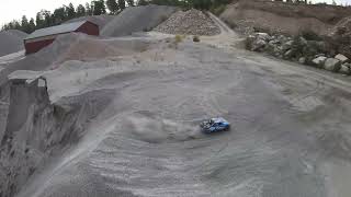 Maiden bash with the Traxxas UDR Max6 and 34T pinion huge air and...:)