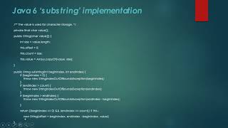 Java String substring memory leak.