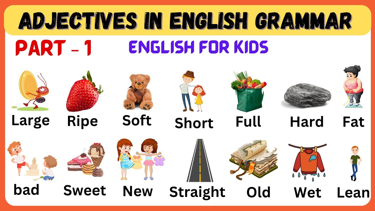 English Adjectives For Children English Vocabulary Adjective Word With