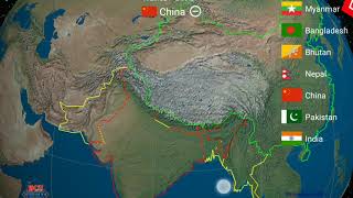 ভারতের সাথে যে সব দেশের সীমানা রয়েছে ৷  ম্যাপের মাধ্যমেই দেখি ৷৷ BCS Our Dream