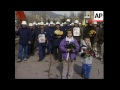 kosovo mitrovica miners protest at stabbing