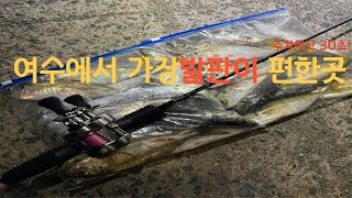 여수에서 가장 발판이편한곳!! 가족들과도 함께낚시가능! 방죽포 전갱이낚시를 다녀왔습니다