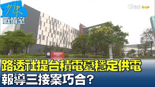 路透社提不具名台積電高層憂穩定供電 報導三接案巧合? 少康戰情室 20211215