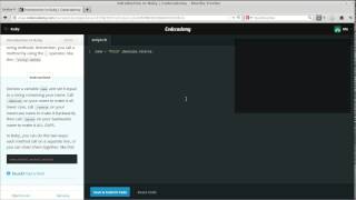 Codecademy Introduction to Ruby 15/16: Strings and String Methods