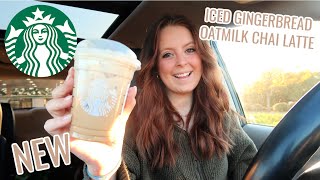 NEW Iced Gingerbread Oatmilk Chai Latte