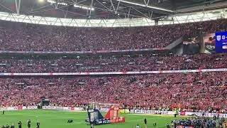 Nottingham Forest fans at Wembley promoted to Premier League, championship playoff final 29/5/2022