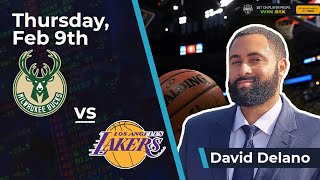 Milwaukee Bucks vs Los Angeles Lakers, 2/9/2023: NBA Free Betting Pick from David Delano