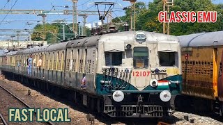 Fast local rips Ambattur! Honking and speeding EMU towards Chennai Central!!