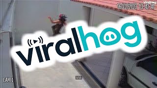 Neighborhood Dog Surprises Motorcyclist || ViralHog