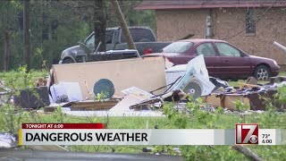 Damage from possible tornadoes in Louisiana and Mississippi