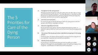 Care of the dying in the community and bereavement support: part of a CVUHB webinar series