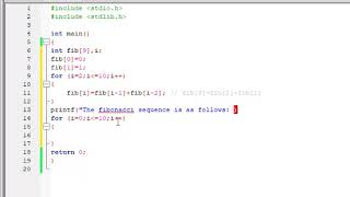Fibonacci Sequence Using Arrays | C Programming