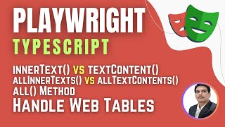 Playwright with TypeScript | Ways to Extract Text from Page Elements | Handle Web Tables (Session 9)