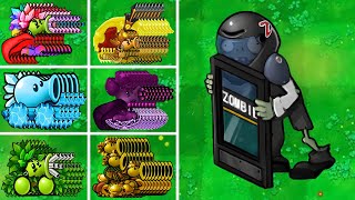 PVZ 1 Hybrid Challenge - 1 All Hybrid Peashooters Vs 1 Blast Door Zombie + EXTRA - Who Will Win?