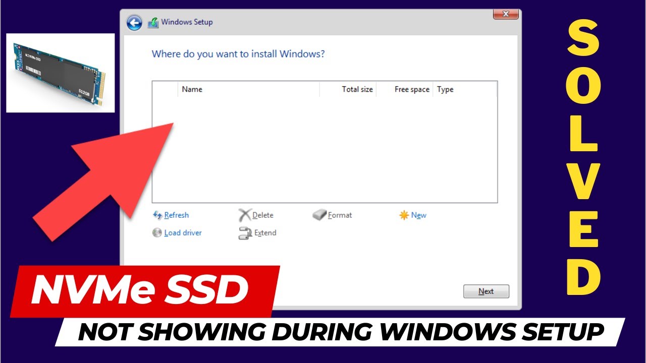 M2 SSD Is Not Showing During Windows Installation | Drive Not Showing ...