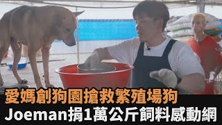 愛媽創狗園搶救繁殖場狗　Joeman捐1萬公斤飼料感動網