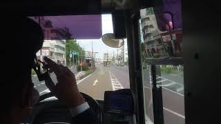 【前面展望】名古屋市交通局バス🚌 基幹2系統バス 名古屋駅行 猪高車庫バス停（名古屋市千種区）→市役所バス（同市中区）停 \