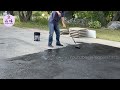 how to sealcoat asphalt driveway rolling rolling ... 刷沥青车道