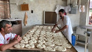 Baking Bread|Baking Iranian Bread|Cooking Barbari Bread in Mazandaran Iran