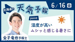 ６月１６日　北海道道の天気　ポイントは「湿度が高い　ムシッと感じる暑さに」