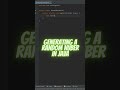 Generating A Random Number in JAVA
