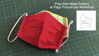 How to make Kids Fabric Mask ทำหน้ากากอนามัยเด็กเล็ก /// Free A4 Pattern