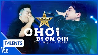 Dù đeo nạng, Karik quẩy bùng concert Rap Việt, lần đầu kết hợp Yuno Bigboi với \