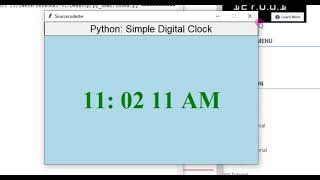 Creating a Simple Digital Clock in Python Tutorial Demo