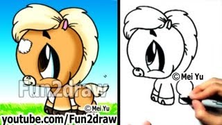 How to Draw a Horse - Baby Horse - Easy Things to Draw - Fun2draw | Online Drawing Courses