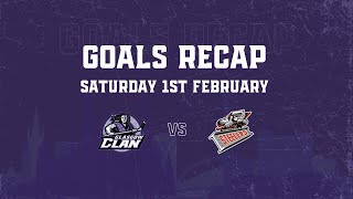 GOALS RECAP - 01/02/25 - Glasgow Clan 2 Sheffield Steelers 5