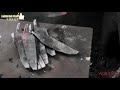 amazing top japanese last blacksmith in kami machi makes traditional santoku knife.制做传统的sandoku刀。