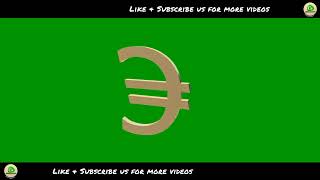 Euro Sign Rotating on Green Screen