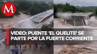 Colapsa puente en Sinaloa tras paso de 'Nora'