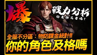 天堂w｜全服統計！你的角色進度及格嗎？大家物防課金都多少？｜JG Game #리니지w