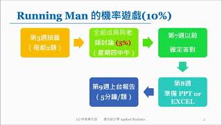 【105 2應用統計學二】5 7Running Man的機率遊戲