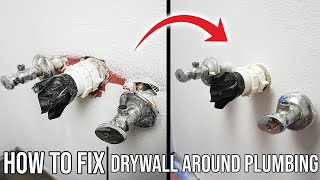 How To Fix Hole On Drywall Around Plumbing Like A Pro! DIY Tutorial For Beginners!
