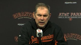 ATL@SF: Bochy on Suarez, 3-1 loss to Braves